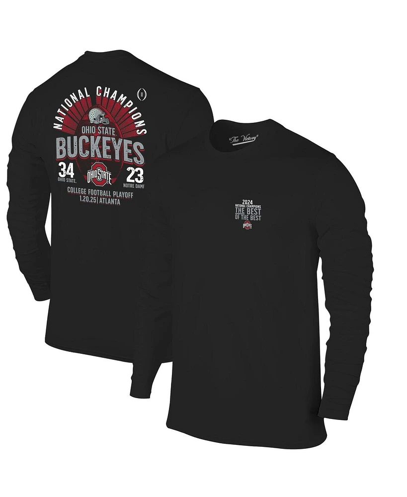 The Victory Men's Black Ohio State Buckeyes College Football Playoff 2024 National Champions Score Long Sleeve T-Shirt