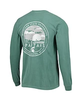 Image One Men's Green Michigan State Spartans Circle Campus Scene Long Sleeve T-Shirt