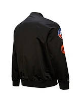 Mitchell & Ness Men's Black New York Knicks Hardwood Classics Blackout Collection Satin Full-Zip Jacket