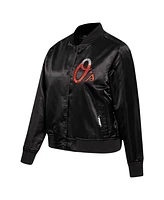 Pro Standard Women's Black Baltimore Orioles Rhinestone Satin Full-Snap Jacket