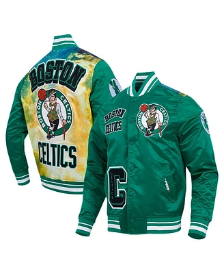 Pro Standard Men's Kelly Green Boston Celtics Sublimated Satin Full-Snap Jacket