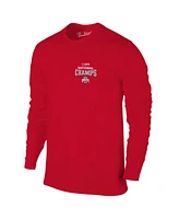 The Victory Men's Scarlet Ohio State Buckeyes College Football Playoff 2024 National Champions Mascot Long Sleeve T-Shirt