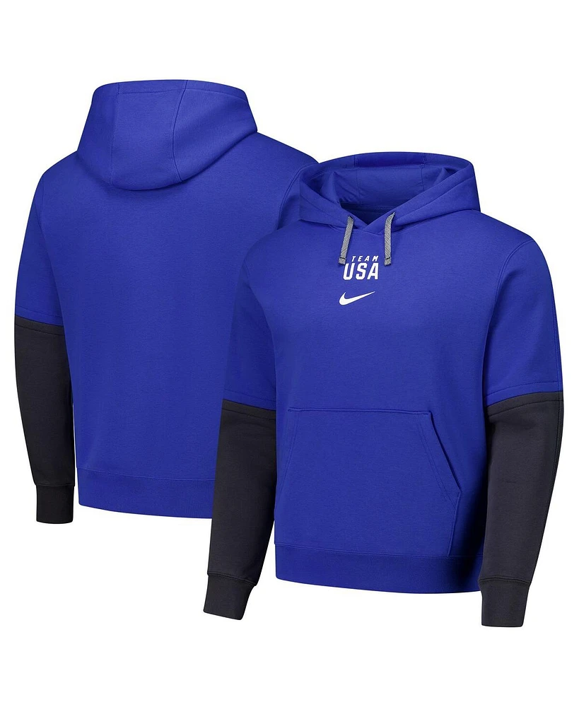 Nike Men's Royal Team Usa Club Color Block Pullover Hoodie