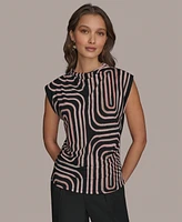 Donna Karan New York Women's Printed High-Neck Blouse