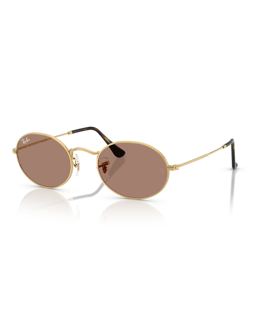 Ray-Ban Unisex Oval Metal Chromance Sunglasses, RB3547