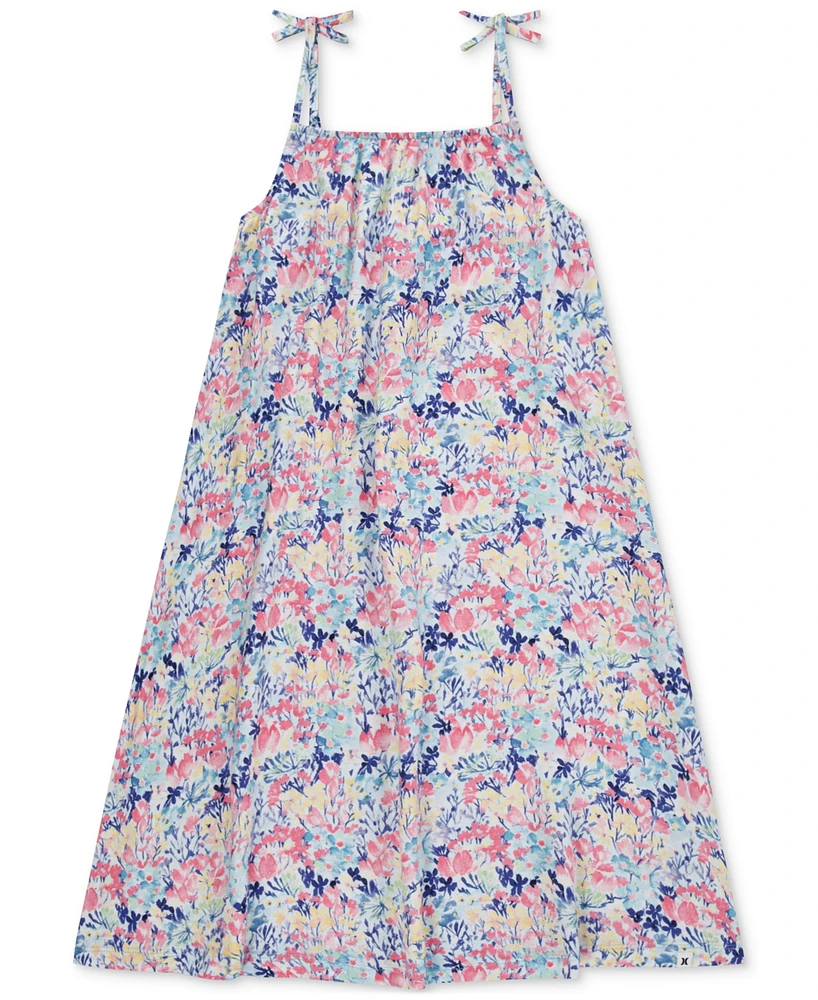 Hurley Big Girl Printed Sleeveless Tie-Back Swing Dress