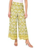Sam & Jess Women's Printed Pull-On Wide-Leg Pants