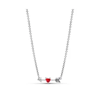 Pandora Sterling Silver Arrow and Murano Glass Heart Necklace