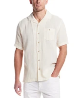 Weatherproof Vintage Men's Airtex Regular-Fit Textured Button-Down Camp Shirt