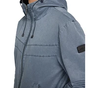 Guess Men's Washed Hooded Windbreaker