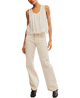 Free People Women's Marina Cotton Eyelet Tank Top