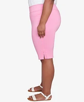 Hearts Of Palm Plus Solid Tech Stretch Pull On Skimmer Pants
