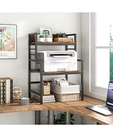 3-Tier Microwave Stand with Storage Shelves Heavy-Duty Metal Frame Rack Organizer