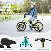 Kids Adjustable Bike with Detachable Training Wheels Safe Fun Bicycle for Ages 4-8 Years Old