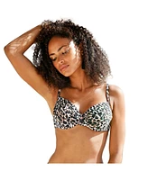 Lascana Women's Leopard Cheetah Underwire Bikini Swimsuit Top