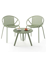 3 Pieces Bistro Set All Weather Pp Patio Conversation with Round Coffee table