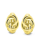 Bling Jewelry Interlocking Rope Love Knot Clip-On Earrings for Non-Pierced Ears 14K Gold Silver Plated