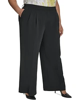 Dkny Plus High-Rise Wide-Leg Crepe Pants