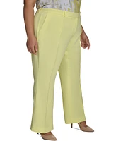 Dkny Plus Mid-Rise Pleated Flare-Leg Pants