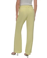Dkny Petite Mid-Rise Pleated Flare-Leg Pants