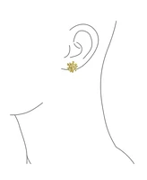 Bling Jewelry Floral Cz Bouquet Clip-On Earrings for Non-Pierced Ears Silver Rose Gold Plated