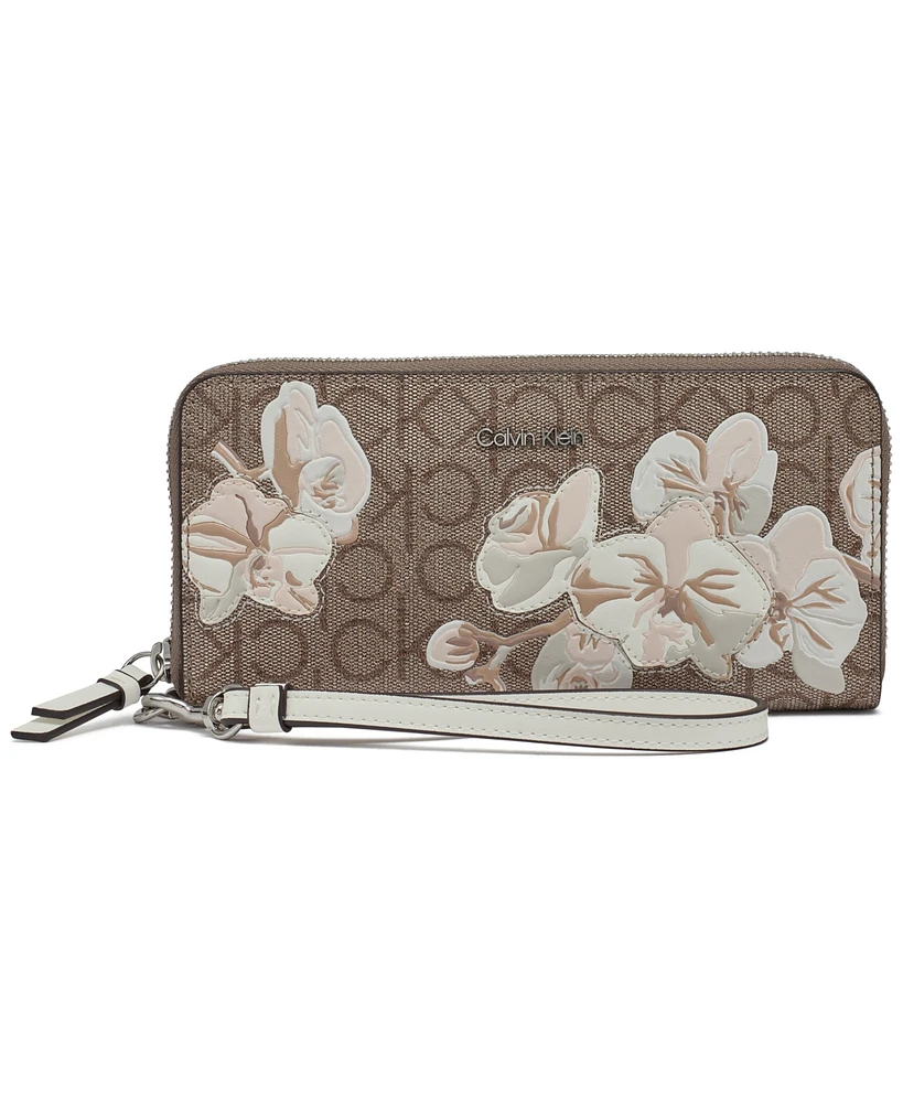 Calvin Klein Audrey Boxed Floral Logo Emboss Wallet