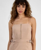 Bar Iii Women's Sleeveless Zip-Front Mini Dress, Exclusively at Macy's