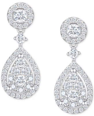 Diamond Drop Earrings (3/4 ct. t.w.) in 14k White Gold