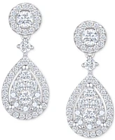 Diamond Drop Earrings (3/4 ct. t.w.) in 14k White Gold