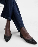 I.N.C. International Concepts Ruched Long Sleeve Top Flared Leg Jeans Mesh Hobo Bag Hardware Detail Flats Exclusively At Macys