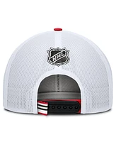 Fanatics Men's /White Chicago Blackhawks Authentic Pro Rink Trucker Hat