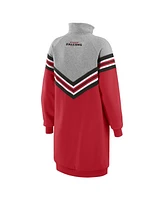 Wear by Erin Andrews Women's Red/Heather Gray Atlanta Falcons Chevron Stripe Dress