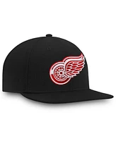 Fanatics Men's Black Detroit Red Wings Core Fitted Hat