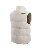 Darius Rucker Collection by Fanatics Men's Cream Kansas City Chiefs Puffer Full-Snap Vest