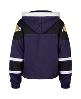 '47 Brand Women's Purple Los Angeles Lakers 2024/25 City Edition Superior Cropped Lace-Up Pullover Hoodie