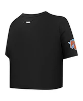 Pro Standard Women's Black New York Knicks Jewels Boxy Cropped T-Shirt