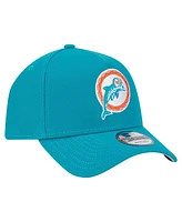 New Era Men's Aqua Miami Dolphins Throwback A-Frame 9FORTY Adjustable Hat