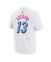 Nike Big Boys and Girls Bam Adebayo White Miami Heat 2024/25 City Edition Name Number T-Shirt