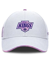 Fanatics Men's White Los Angeles Kings Authentic Pro Hockey Fights Cancer Adjustable Hat