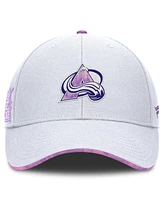 Fanatics Men's White Colorado Avalanche Authentic Pro Hockey Fights Cancer Adjustable Hat