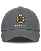 Fanatics Men's Charcoal Boston Bruins Washed Adjustable Hat