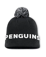 Fanatics Men's Black Pittsburgh Penguins Fundamental High Stick Cuffed with Pom Knit Hat