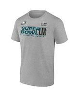 Fanatics Men's Heather Gray Philadelphia Eagles Super Bowl Lix Roster T-Shirt