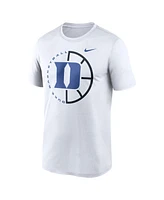 Nike Men's White Duke Blue Devils Legend Basketball Icon Performance T-Shirt