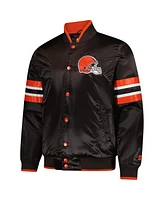 Starter Men's Brown Cleveland Browns Scout I Full-Snap Varsity Jacket