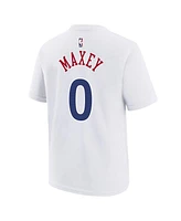 Nike Big Boys and Girls Tyrese Maxey White Philadelphia 76ers 2024/25 City Edition Name Number T-Shirt