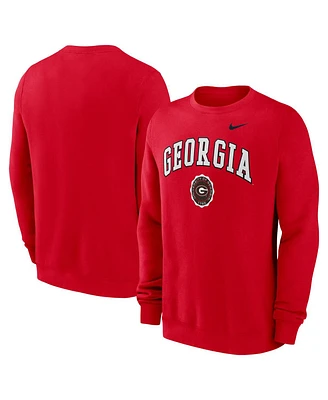 Nike Men's Red Georgia Bulldogs Arched Seal Pullover Sweatshirt