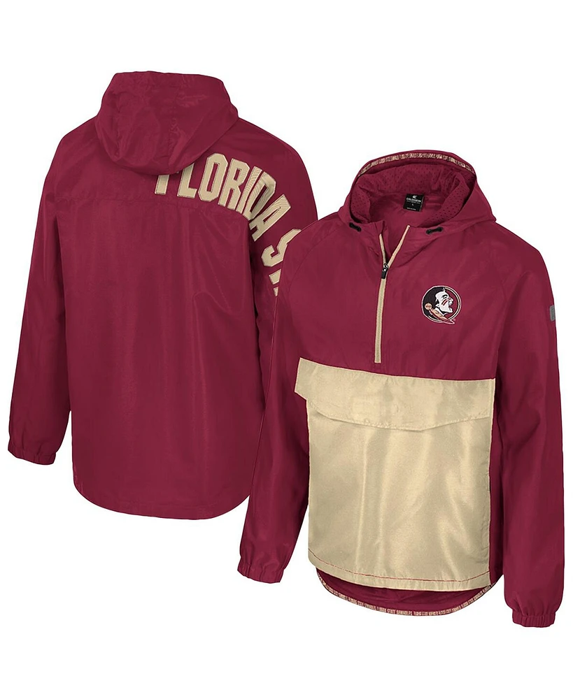 Colosseum Men's Garnet Florida State Seminoles Reloaded Anorak Half-Zip Jacket