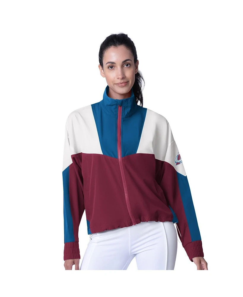 Msx by Michael Strahan Women's Burgundy/Navy Colorado Avalanche Tessa Full-Zip Jacket