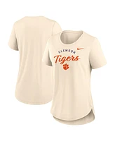 Nike Women's Tan Clemson Tigers Script Logo Tri-Blend T-Shirt